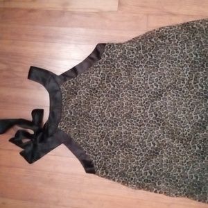 Sheer leopard mini leopard dress.